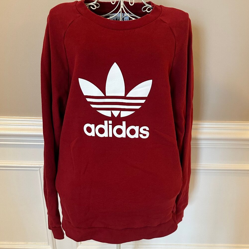 Adidas Burgundy Crewneck Sweatshirt Size Large